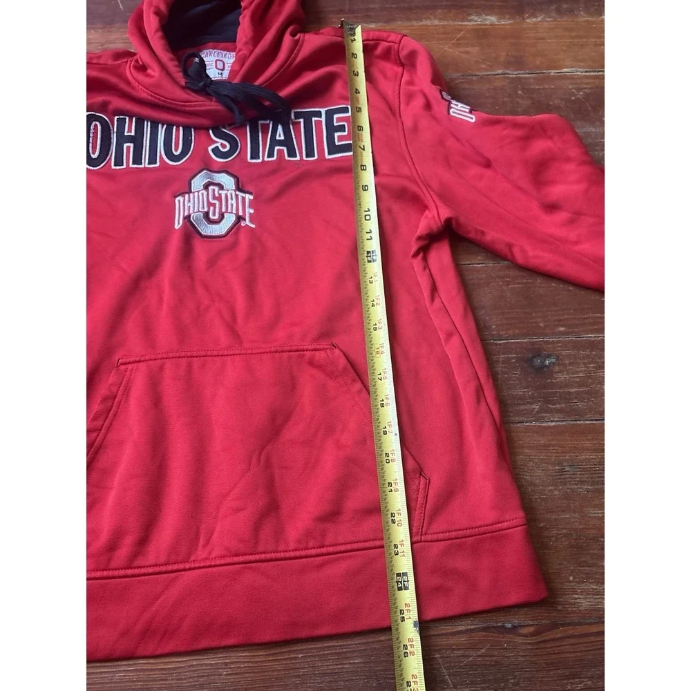 Ohio State University Buckeyes Hoodie Embroidered Red Drawstrings Mens Sz Medium